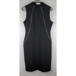 Calvin Klein Double Zipper front dress grey blue BLACK Zippers size 12